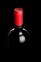 backlit wine bottle
