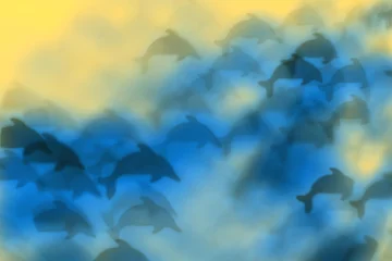Zelfklevend Fotobehang Abstract dolphin background © Linleo