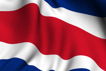 Fototapeta na wymiar Rendered Costa Rican Flag