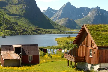 Papier Peint photo Cercle polaire La ferme des Lofoten