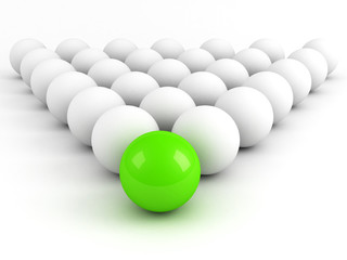 bright green sphere leadership concept