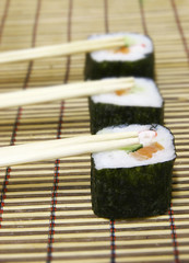 sushi and chopsticks