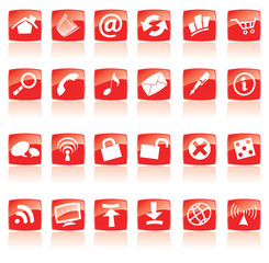 Red web and computer icons