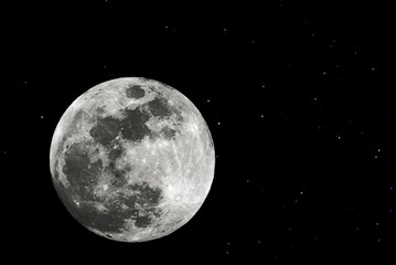 full moon on star sky