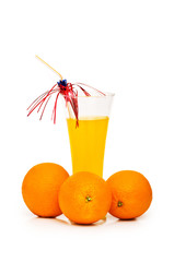 Orange cocktail isolated on the white background