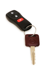 Car keys isolated on the white background
