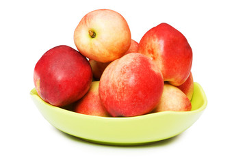 Fresh nectarines isolated on the white background