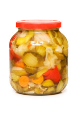 Pickels jar isolated on the white background