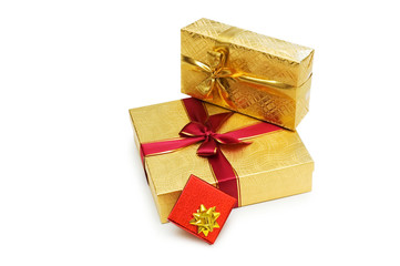 Gift boxes isolated on the white background