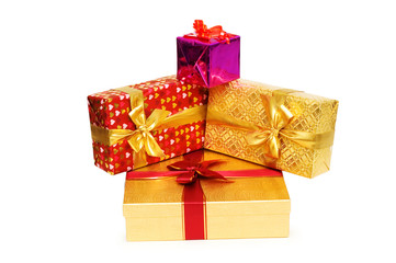 Gift boxes isolated on the white background