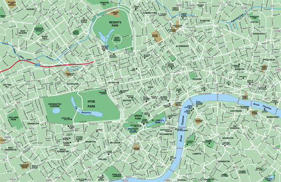 Fototapeta Downtown London Map