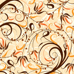 Decorative floral pattern, vector illustration