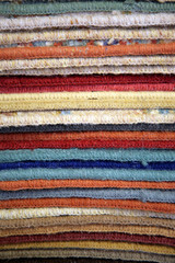 Samples of color of a carpet covering