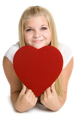 Girl Holding Heart