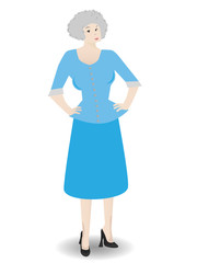 Older business woman standing posed wearing suit  - Vector