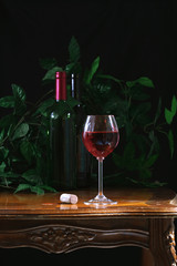 Wine composition, pink wine