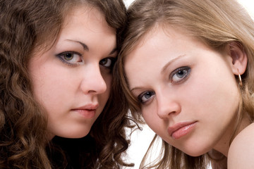 Obraz premium Two sexy beauty young women. Isolated 2