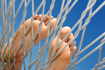 In der Hängematte liegen