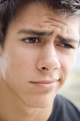 Fototapeta premium Head shot of man worried