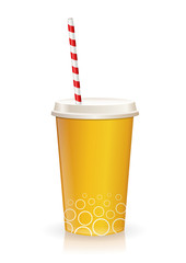 Gobelet de boisson orange gazeuse (reflet)