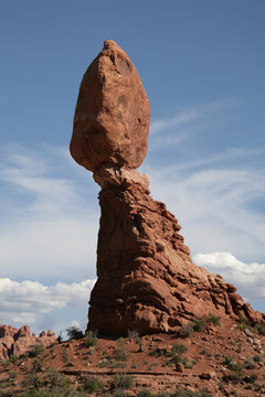 Balanced Rock in Arches National Park, Utah, USA.