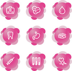Medicine icons, pink flower series