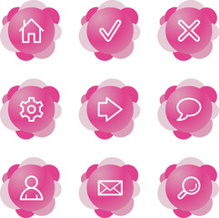 Web icons, pink flower series