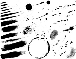 Lot de taches d'encre et de peinture