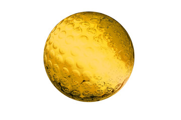 Golfball aus gelben Glas