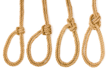 Four pieces of rope fastened in four different loops