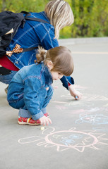 drawing on a pavement