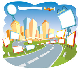 Fototapeta premium Advertising city, nice template for a web page.