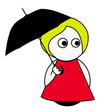 Chica con paraguas