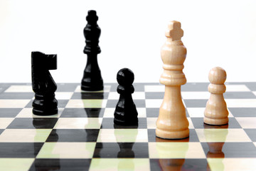 Chess game, white king under attack