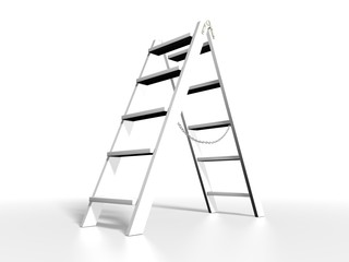 White ladder on white background