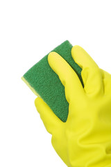 cleaning with sponge