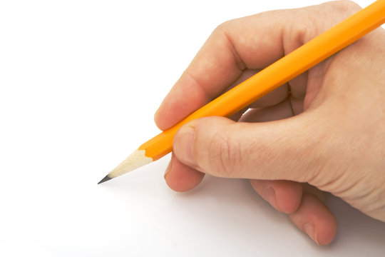 writing with pencil isolated