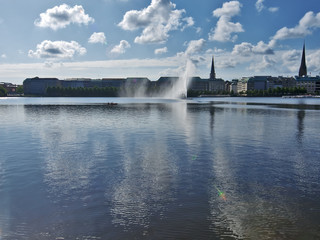 fontäne binnenalster, jungfernstieg, hansestadt hamburg