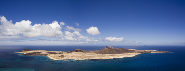 panoramic view of Isla de La Graciosa, Canary Islands
