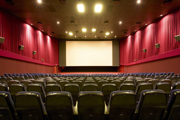 empty cinema auditorium - obrazy, fototapety, plakaty