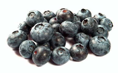 sweet bilberries on white background