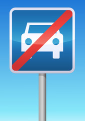 Panneau de signalisation fin de route &agrave; acc&egrave;s r&eacute;glement&eacute;