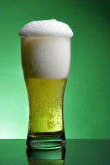 Glass of beer with froth