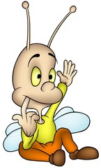 Sitting Beetle - cartoon illustration
