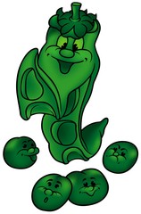 Green Pea - colored cartoon illustration