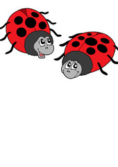 Cute ladybugs vector illustration