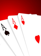 Aces on color background