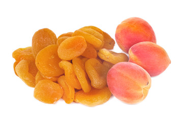 Dried and fresh apricots