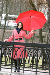 The girl with a umbrella