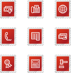 Finance 2 icons, red stamp series